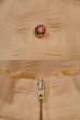 画像17: made in USA 70年代ホワイトレース＆飾りボタン＆ウエストリボン付きスタンドカラーパフスリーブ半袖ロングドレス (17)