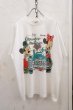 画像8: made in USA ホワイト×ブラック×グリーンミッキーマウス＆ミニーマウスプリントクルーネック半袖Tシャツ (8)
