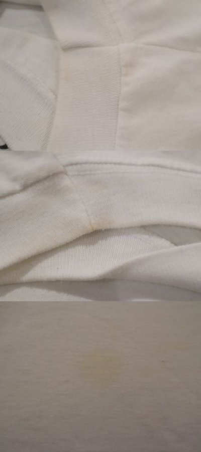 画像1: made in USA ホワイト×カラフルミッキーマウス＆ドナルドダックプリントクルーネック半袖Tシャツ