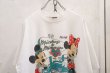 画像9: made in USA ホワイト×ブラック×グリーンミッキーマウス＆ミニーマウスプリントクルーネック半袖Tシャツ (9)