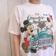 画像6: made in USA ホワイト×ブラック×グリーンミッキーマウス＆ミニーマウスプリントクルーネック半袖Tシャツ (6)