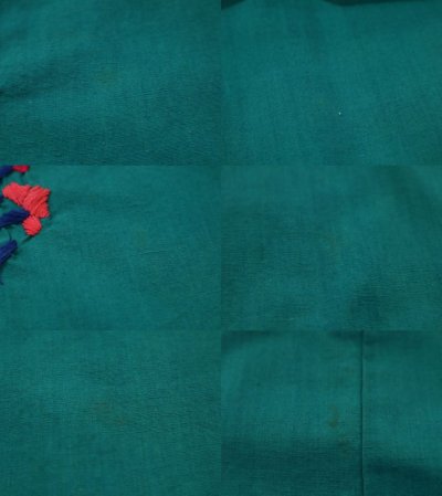 画像2: エメラルドグリーン×カラフルサンアントニーノ刺繡半袖メキシカンドレス
