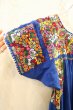 画像10: ブルー×カラフルサンアントニーノ刺繡半袖メキシカンドレス (10)