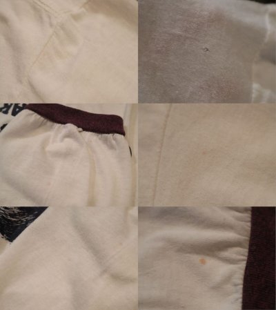 画像3: ホワイト×パープル×ネイビーリス＆英字ロゴプリントクルーネック半袖リンガーTシャツ