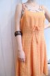 画像6: オレンジ×イエローチェック飾りリボン付きキャミソールミドル丈ドレス (6)