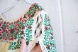 画像11: ライトイエロー×パープル×グリーンサンアントニーノ刺繍半袖メキシカンドレス (11)