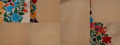 画像1: クリーム×カラフルサンアントニーノ刺繍半袖メキシカンドレス