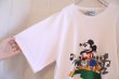 画像10: ホワイト×ブラック×グリーンMickey Mouse刺繍Minnie Mouse＆Donald duckプリントクルーネック半袖スウェットTシャツ (10)
