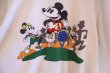 画像12: ホワイト×ブラック×グリーンMickey Mouse刺繍Minnie Mouse＆Donald duckプリントクルーネック半袖スウェットTシャツ (12)
