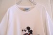 画像9: ホワイト×ブラック×グリーンMickey Mouse刺繍Minnie Mouse＆Donald duckプリントクルーネック半袖スウェットTシャツ (9)