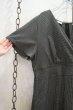 画像10: ブラック×ホワイトチェックカシュクール半袖ドレス (10)