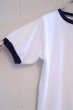 画像9: 73〜82年代"Champion"ホワイト×ネイビー×オレンジロゴプリントクルーネック半袖リンガーTシャツ (9)