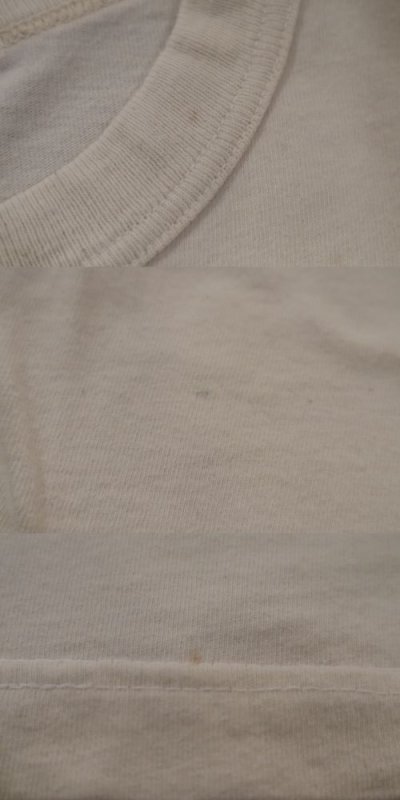 画像2: made in USA ホワイト×グレー×ブルー猫プリントクルーネック半袖Ｔシャツ
