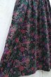 画像12: ”Eddie Bouer”パープル×ビビットピンク×グリーン花柄ポケット付きカシュクールノースリーブコーデュロイドレス (12)