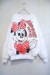 画像10: ホワイト×カラフルMinnie Mouse ＆ Mickey Mouseプリントクルーネック長袖中綿リバーシブルスウェット (10)