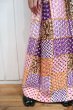 画像5: 70年代パープル×オレンジ×ブラウンパッチワーク柄キルティングスカート (5)