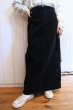 画像3: "Ralph Lauren"ブラック無地飾りポケット付きスリット入りコーデュロイスカート (3)