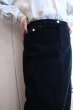 画像5: "Ralph Lauren"ブラック無地飾りポケット付きスリット入りコーデュロイスカート (5)
