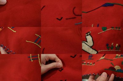 画像3: レッドレッド×カラフル人＆風景刺繍前開きポケット付き長袖フェルトメキシカンジャケット