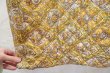 画像11: 70年代レモンイエロー×オレンジ×パステルパープル花柄キルティングロングスカート (11)