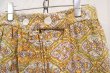 画像14: 70年代レモンイエロー×オレンジ×パステルパープル花柄キルティングロングスカート (14)