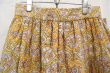 画像9: 70年代レモンイエロー×オレンジ×パステルパープル花柄キルティングロングスカート (9)