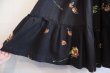 画像9: 50〜60年代ブラック×イエロー×ブラウン花＆リーフ柄フリルデザインスカート (9)