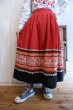 画像2: 50〜60年代 レッド×ホワイト×ブラックグアテマラ刺繍ポケット付きスカート (2)