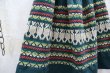 画像11: グリーン×ホワイト×ピンクレッドグアテマラ刺繍ポケット付きスカート (11)
