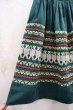 画像10: グリーン×ホワイト×ピンクレッドグアテマラ刺繍ポケット付きスカート (10)