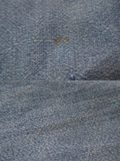 画像2: ブルー×カラフルキノコ＆風景＆花刺繍胸ポケット付き長袖デニムシャツ