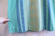 画像11: グリーン×ゴールド×ネイビー刺繍スリットネック長袖ドレス (11)