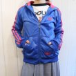 画像4: ”adidas”ブルー×ピンクロゴ刺繍ポケット＆フード付き長袖トラックジャケット (4)