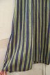 画像14: 70年代グリーン×ブルー×レッド刺繍ストライプリボンフリンジ＆ポケット付き半袖ロングドレス  (14)