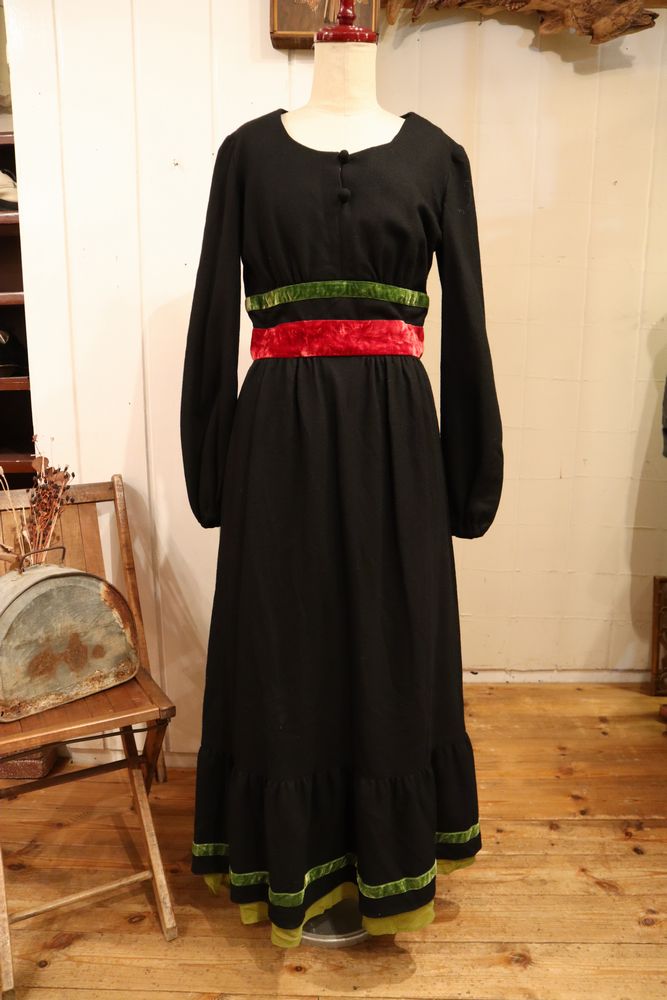 vintage 70s ベロア dress