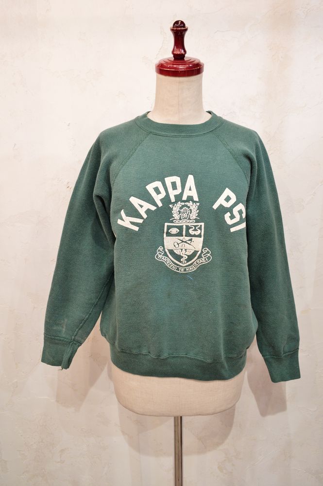 60年代”Champion”ランナーズタググリーン×ホワイトカレッジプリント