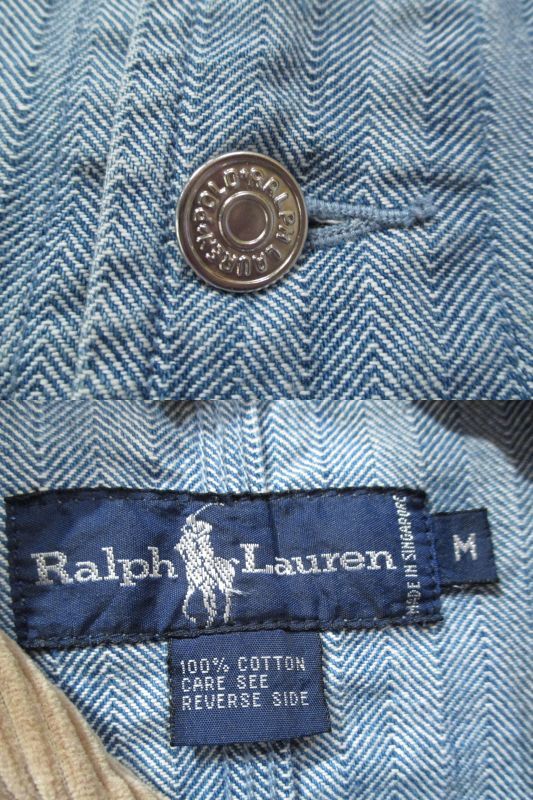 Ralph Lauren”ライトブルーヘリンボーンポケットコーデュロイ襟付き