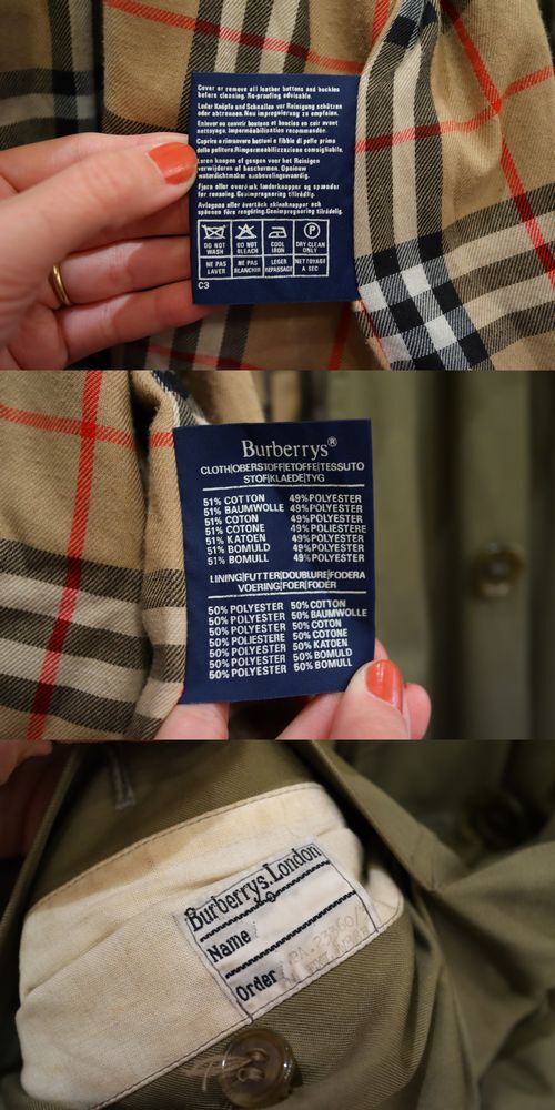 ふるさと割】 BURBERRY バーバリー made in ENGLAND カーキ トレンチ