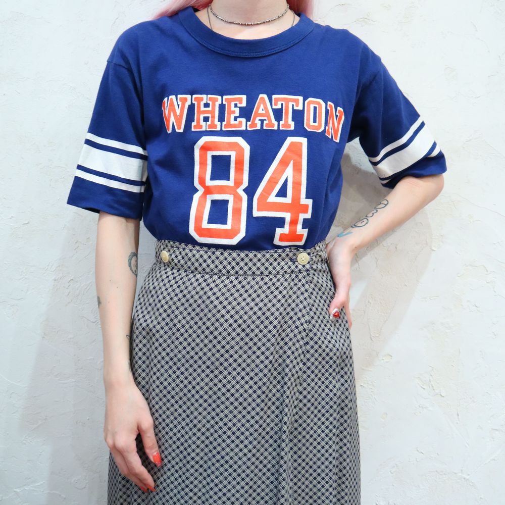 80´s champion frocky print T-shirt トリコタグ-