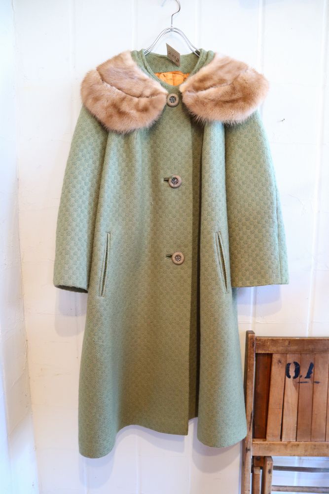 1950年代ヴィンテージインポートコート ミンク襟