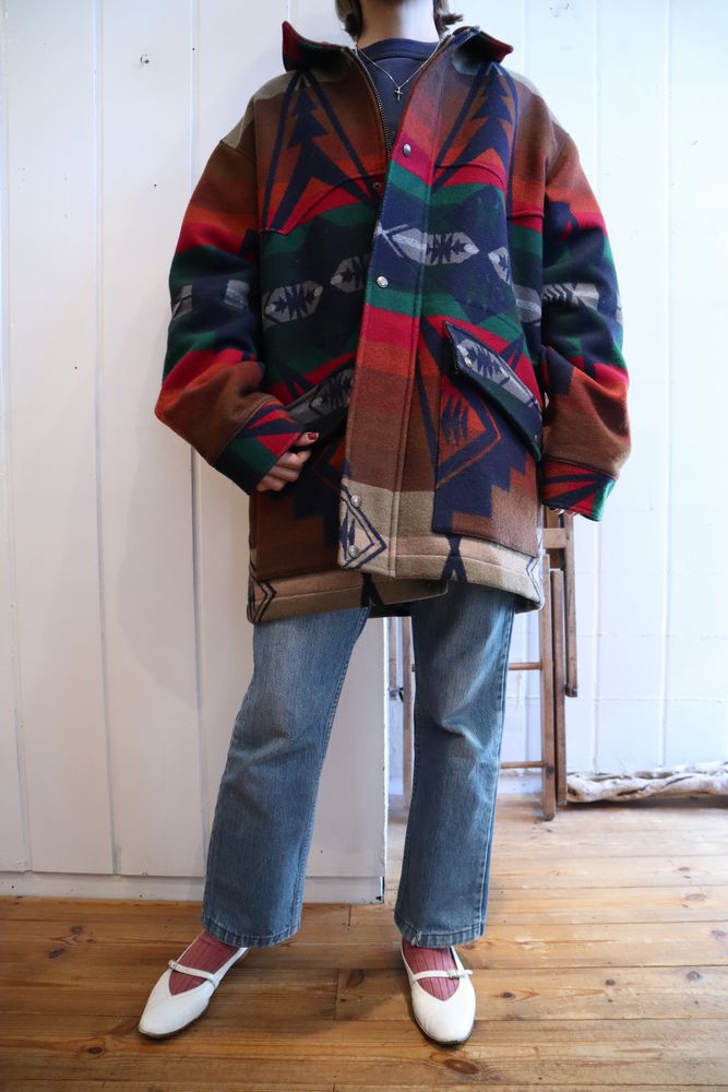 大きいサイズ美品 PENDLETON ネイティヴ柄 キャニオン・コート